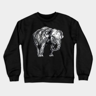 Graphic Novel Style Vector Art Elephant Illustration Crewneck Sweatshirt